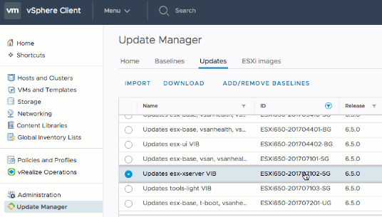 how to update vmware esxi 6.7 to 6.7 update 1