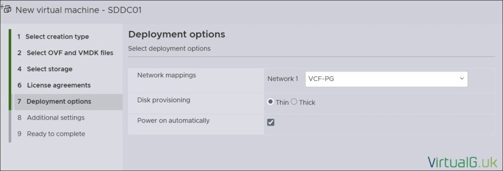 Select deployment options
