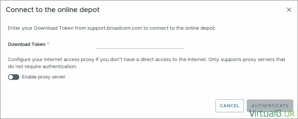 Connect to the VCF 9 Online Depot