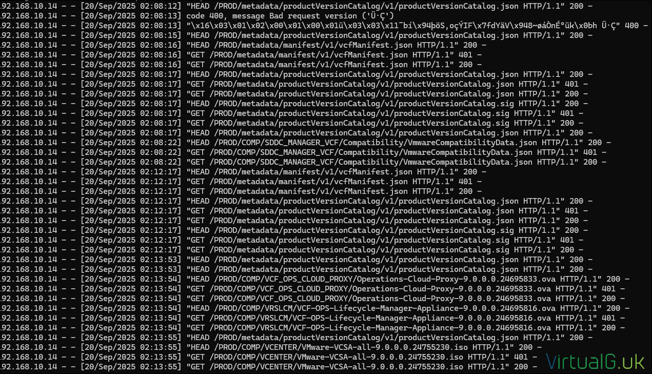 Set the NTP settings on the Nested ESXi 9 Host for VCF 9