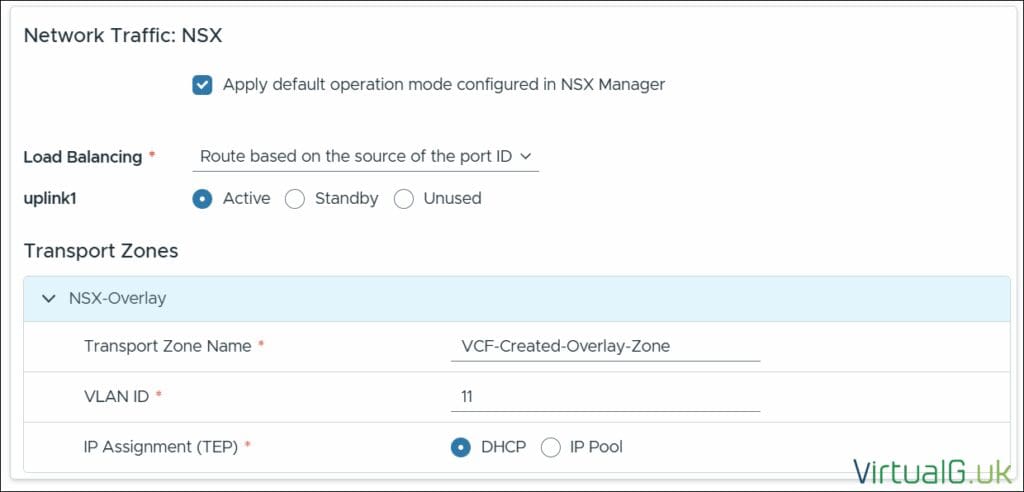 VCF 9 NSX Overlay Network Configuration