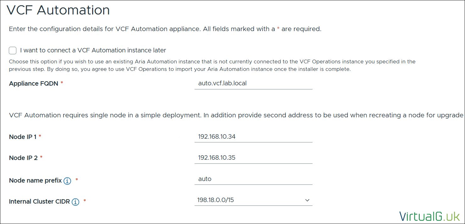 Configure VCF Automation for VCF 9