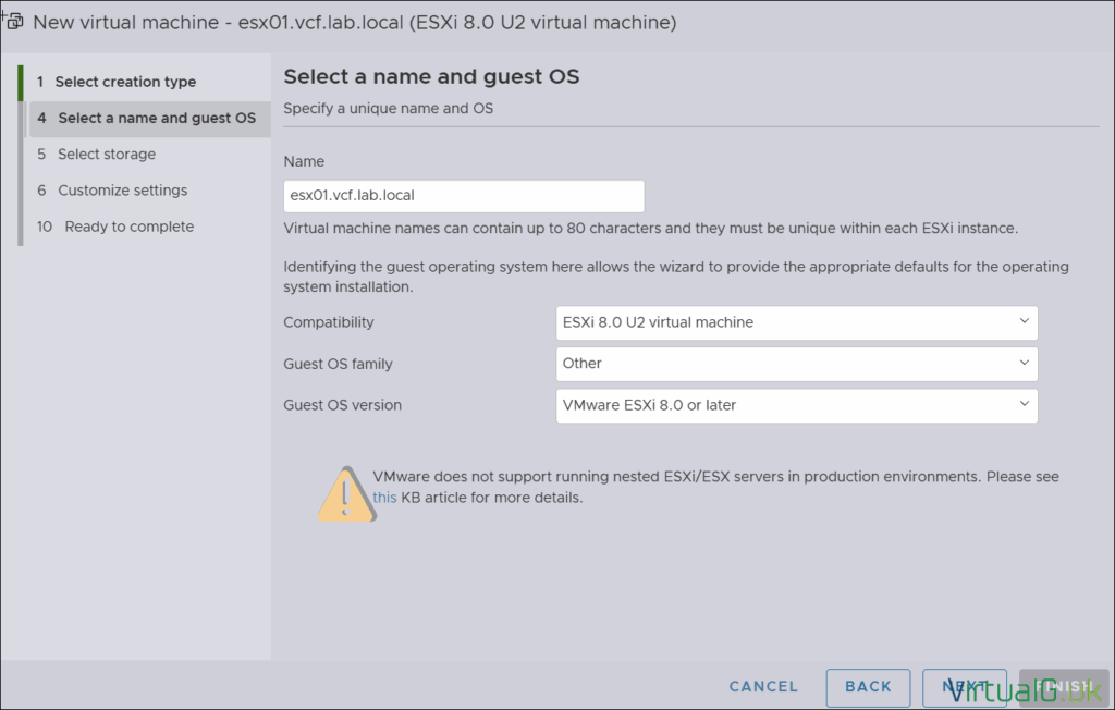 Select the Guest OS Settings