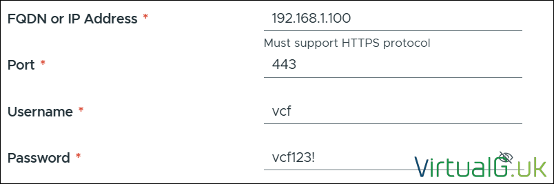 Configure the depot with the details in the Python command